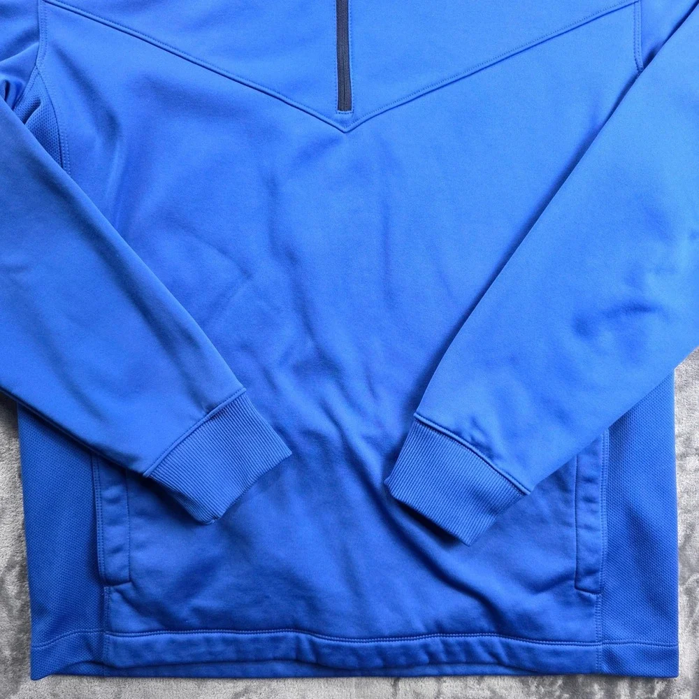 Nike‎ Golf Pullover Mens Large Blue 1/4 Zip Therma-FIT Tour Performance Fleece